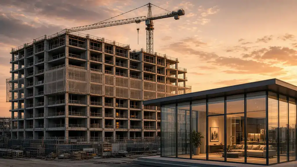 Canteiro de obra de empreendimento com entrega atrasada