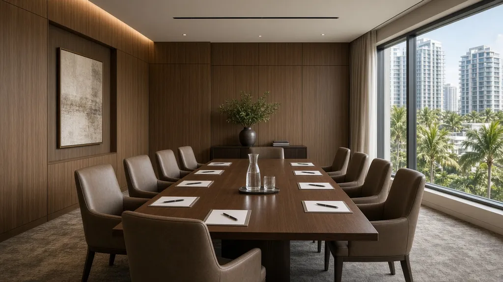 Sala de assembleia de condomínio de alto padrão