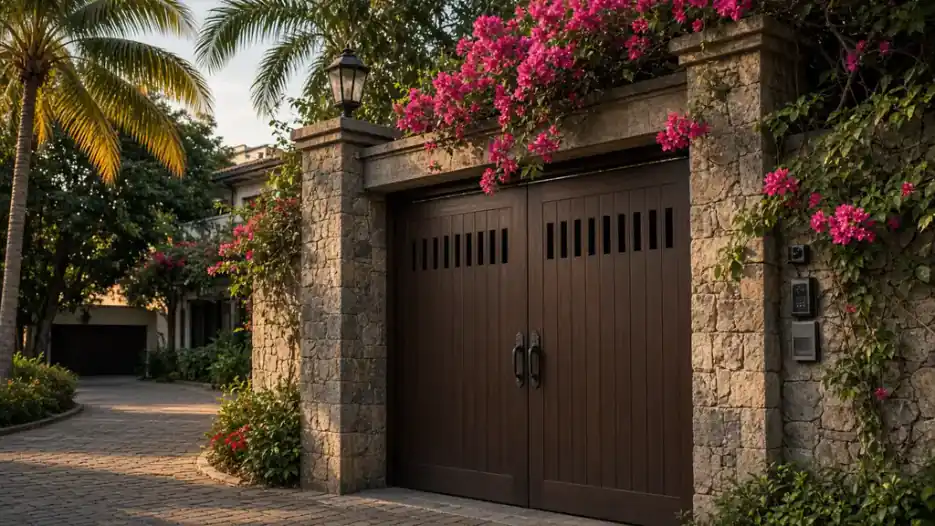 Portão de casa de alto padrão em disputa de posse