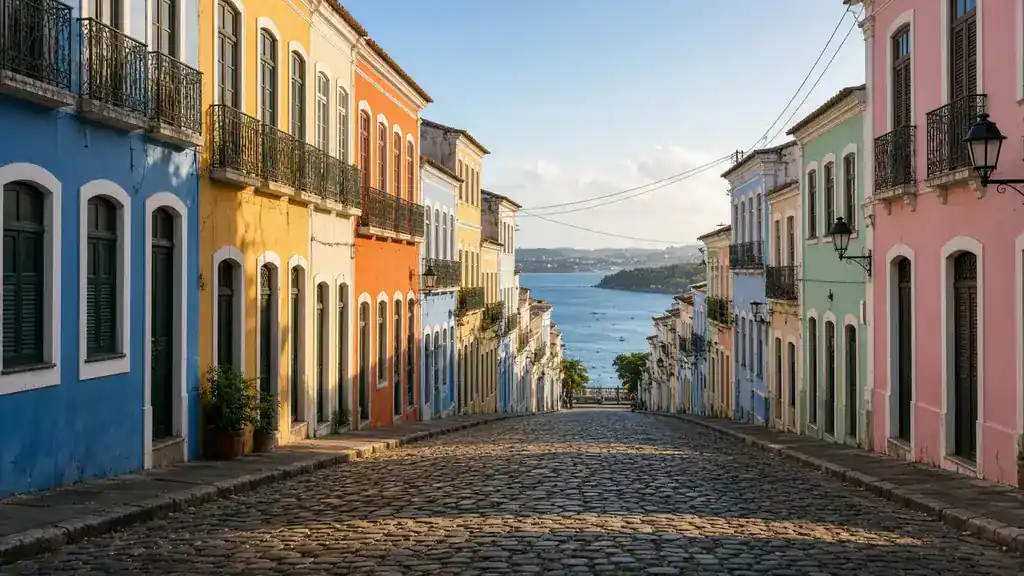 Casarios coloridos em ladeira do Centro Histórico de Salvador