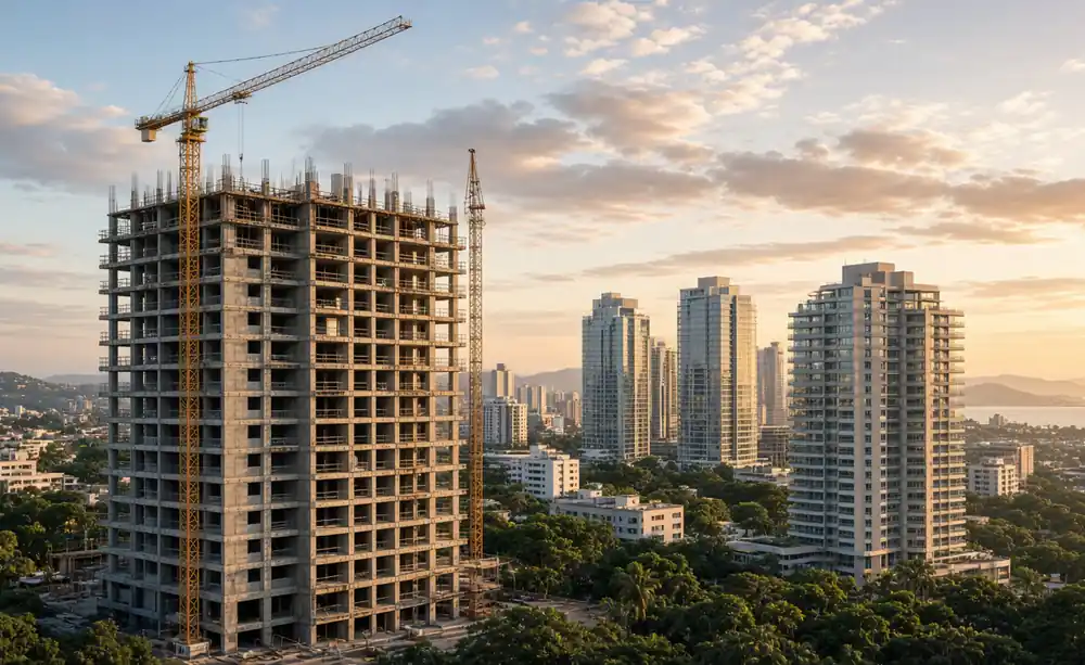Distrato de imóvel na planta no Horto, Salvador Torre residencial em construção no Horto, em Salvador, cenário de distrato de imóvel na planta